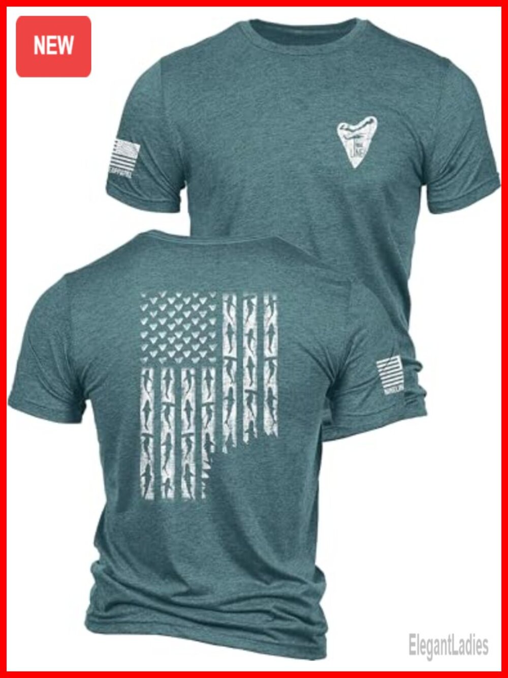 Nine Line Shark Flag Tri-Blend Crew Neck Short Sleeve T-Shirt